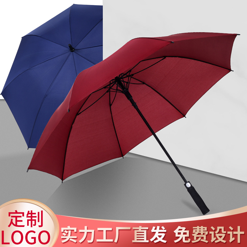 Custom-made super large storm-resistant fully automatic straight-handled golf umbrellas, all-weather and all-weather umbrellas, wholesale of long-handled advertising umbrellas details Picture
