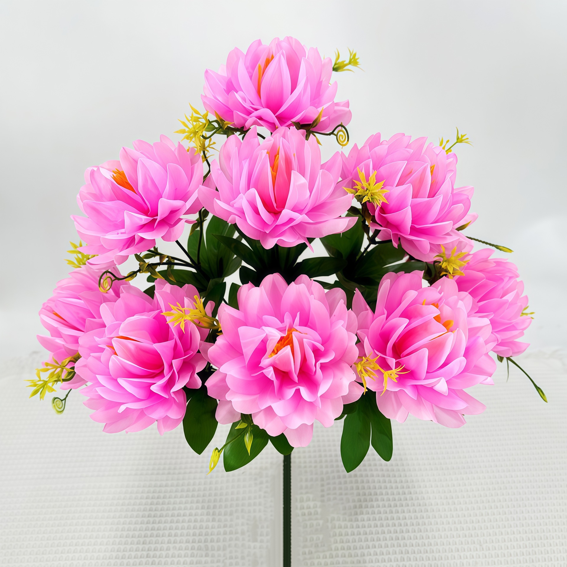 新款仿真宝莲灯假花观音莲花家居装饰塑料花插花拜佛礼堂摆放绢花产品图