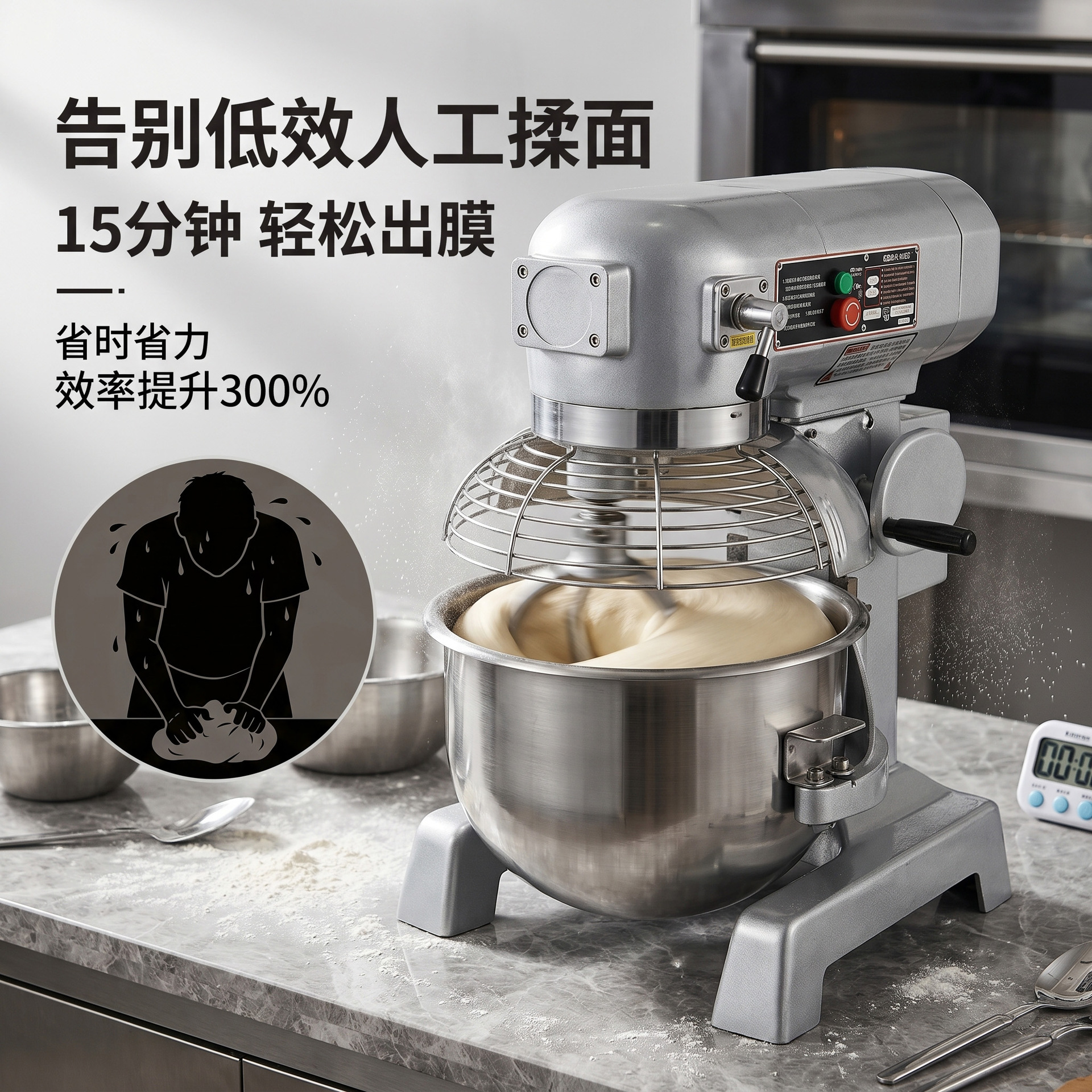 台式商用打蛋搅拌机食品级不锈钢多功能和面烘焙搅拌设备厂家直销 details Picture