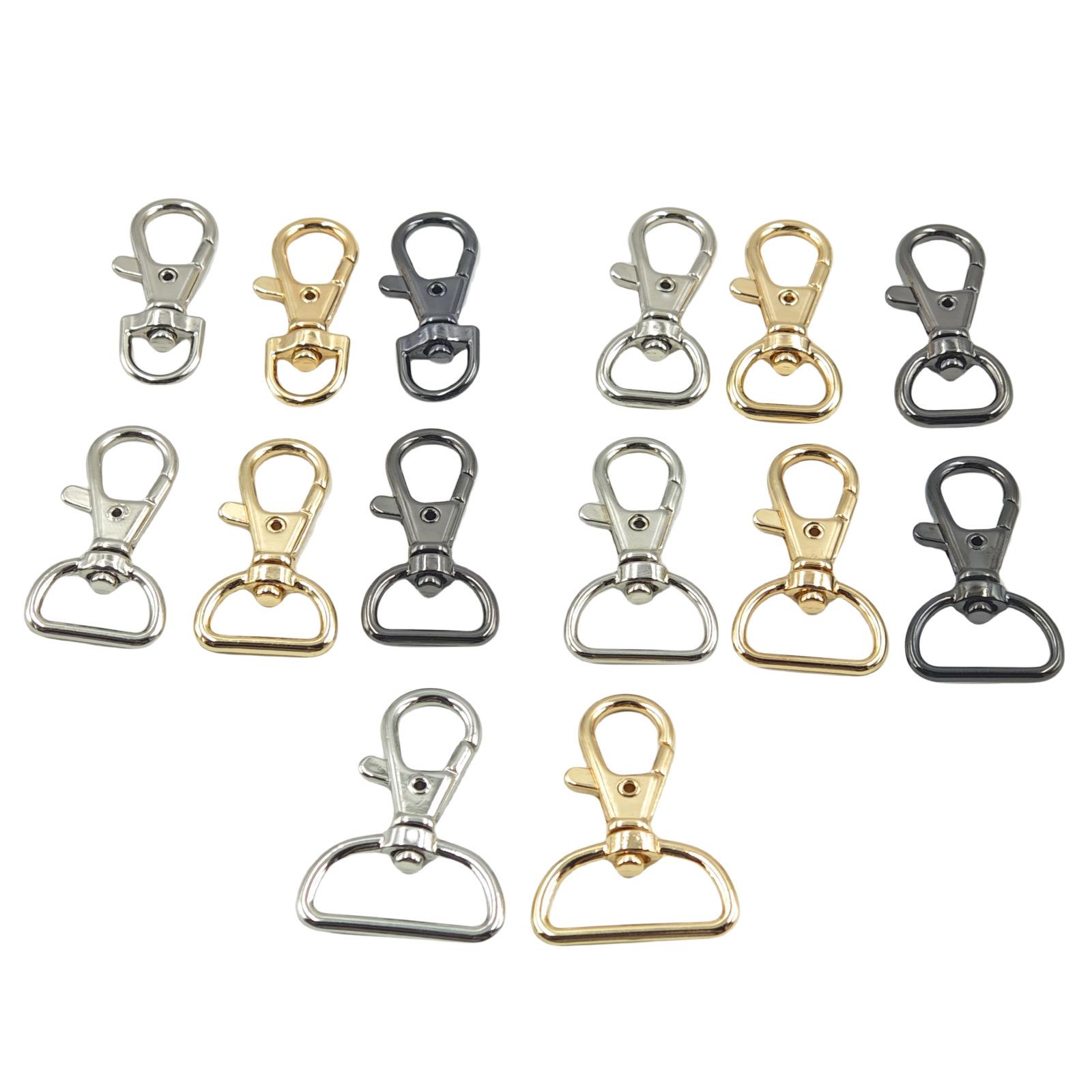 The manufacturer has in stock galvanized alloy fish mouth buckles, toy accessories, key buckles, luggage hardware parts and rotating dog buckles Item Picture