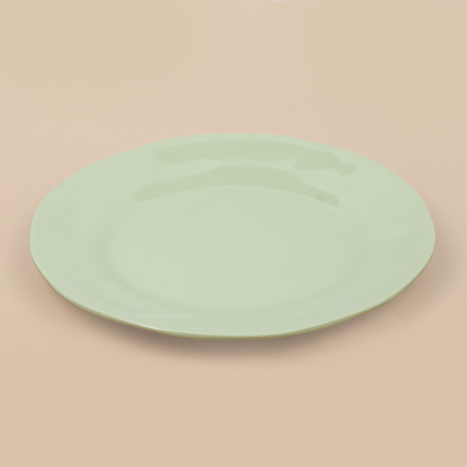 Foreign trade imitation porcelain plates, restaurant self-service round plates, green and shock-resistant plastic plates, rice pouring, fried noodles, stir-fried dishes, melamine plates Specification drawing