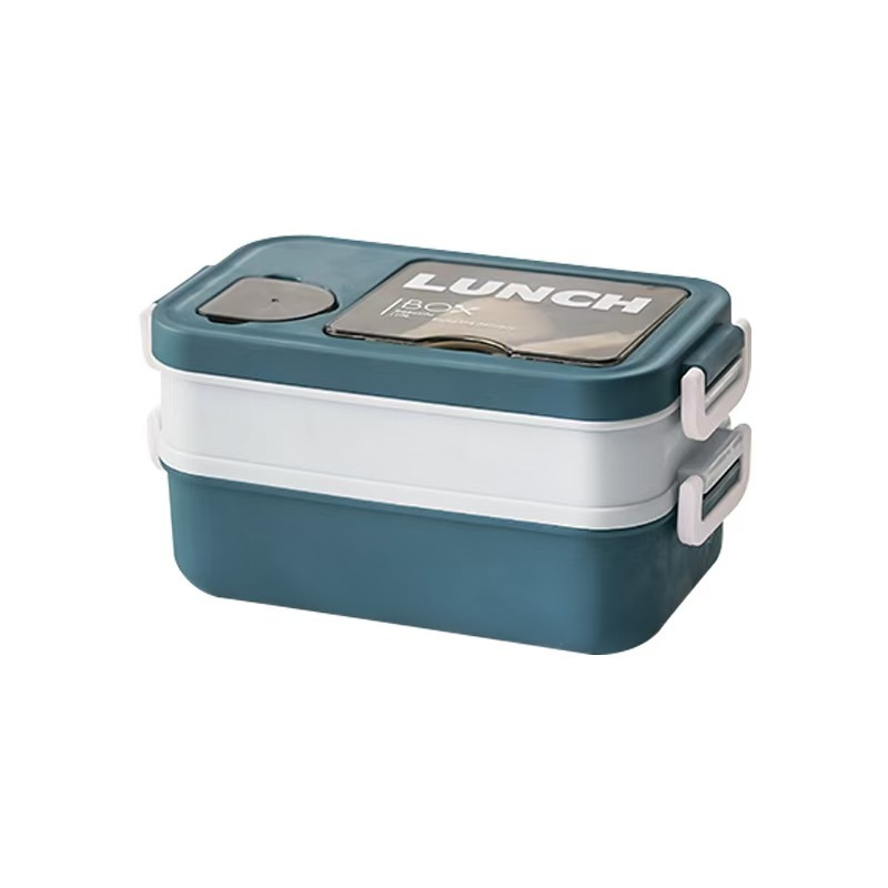 Cross-border student compartments bento, food-grade children's fruit, double-layer insulated office worker lunch box, heated by microwave oven Item Picture