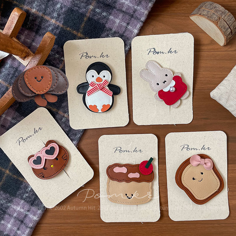 Nueva versión coreana de dibujos animados cortex hairclip cute niños lateral de pelo roto flequillo mano hacer broche clip chica peluquería cortex moe broche de pelo de dibujos animados pan pingüino conejo forma chica linda todos los días personalidad tiara Application Scenario