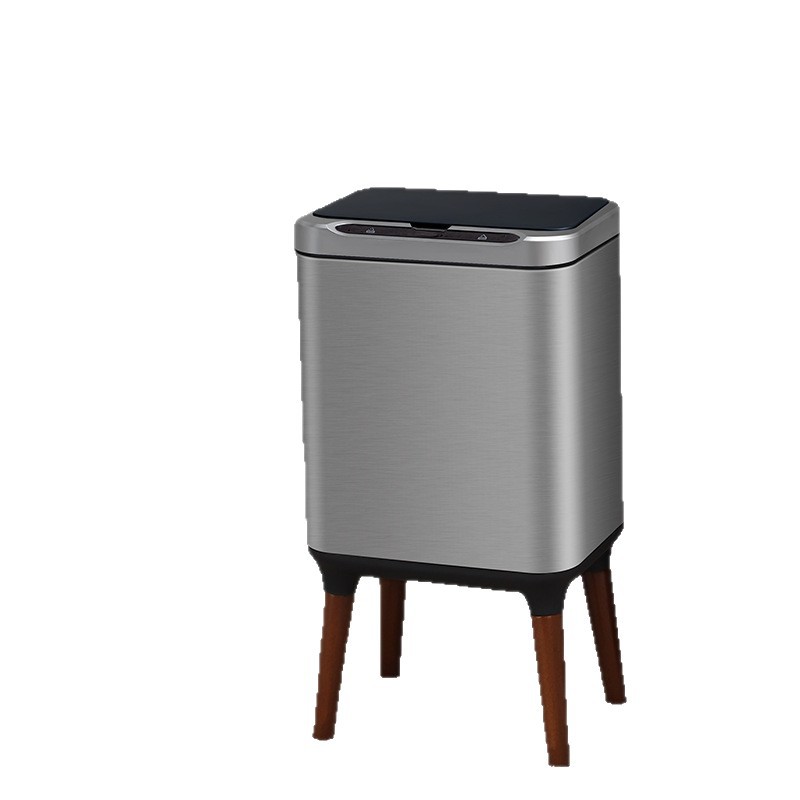 Cubo de basura de sensor inteligente hogar cocina sala de estar oficina acero inoxidable eléctrico alto con tapa cesta de papel de gran capacidad Item Picture