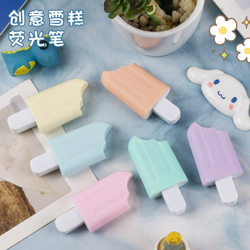 Creative ice cream highlights Highlighters, marker pens, light-colored eye-protecting colored pens, candy-colored marker pens, three-dimensional strokes full figure