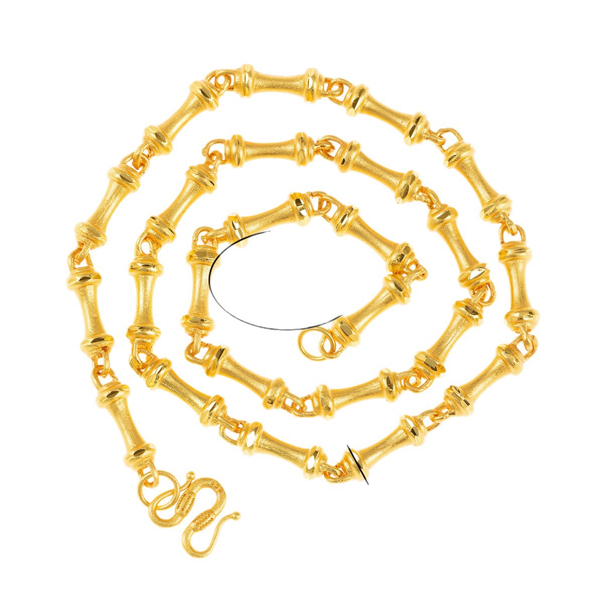 Cross-border men's thickened gold bamboo joint necklace, bone necklace, high-end and versatile, wholesale copper gold-plated jewelry trend Item Picture