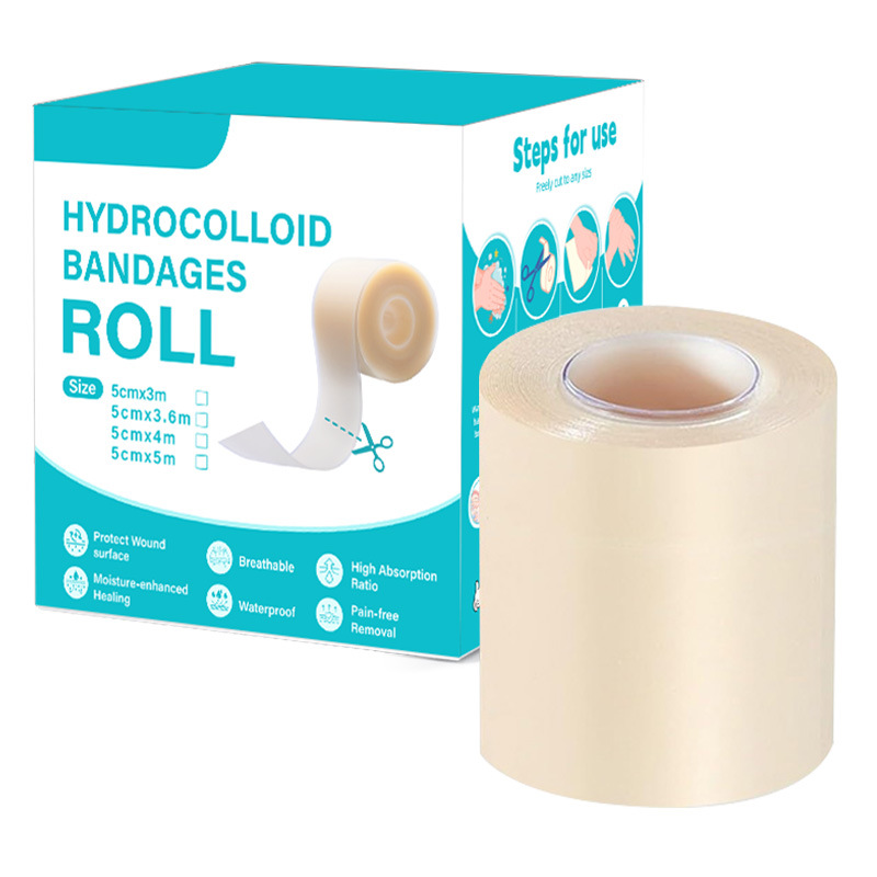 Amazon hydrocolloid roll wound dressing has strong water absorption. It is a hydrocolloid dressing for wet healing of superficial burns with liquid absorption