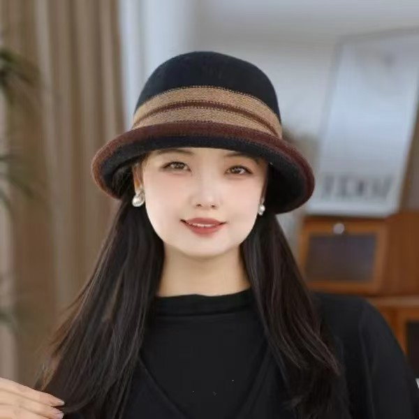 New warm wool elegant basin hat, fisherman hat, British retro fashion, versatile top hat for autumn and winter Item Picture