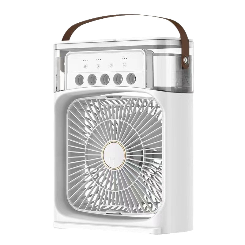 Cross-border foreign trade spot five-hole spray fan for humidification and cooling, direct insertion multi-speed ambient light water-cooled air cooler Item Picture
