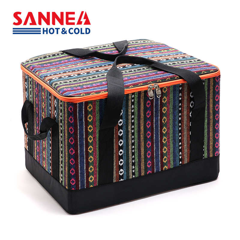 Saneng Outdoor insulated bags, Oxford cloth jacquard picnic bags, fresh-keeping insulated lunch box bags, meal delivery bento bags in stock details Picture