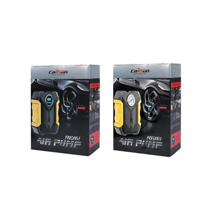 数显指针款电动车汽车轮胎充气泵便携式应急带灯轮胎车载充气泵白底实物图