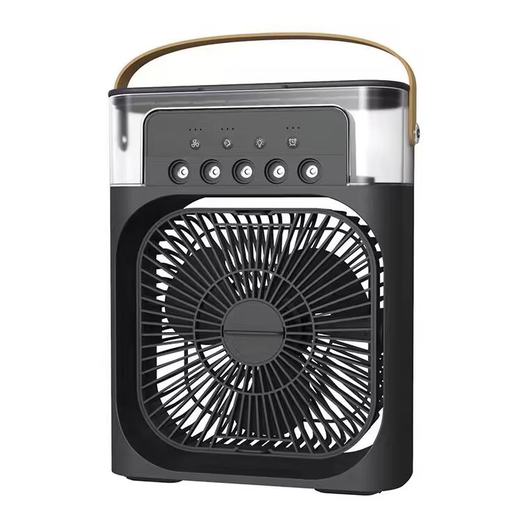 A best-selling five-hole humidifying spray fan for foreign trade, a usb plug-in mini household desktop fan with a lamp Specification image