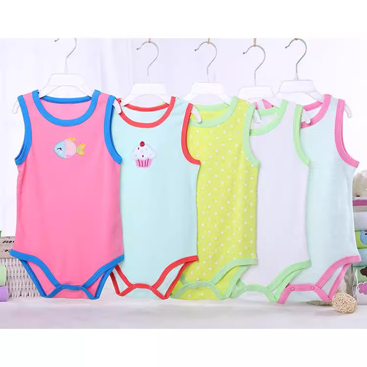 Cross-border baby one-piece suit, short-sleeved style, summer newborn pajamas, cotton sleeveless style, children's short-sleeved Application Scenario