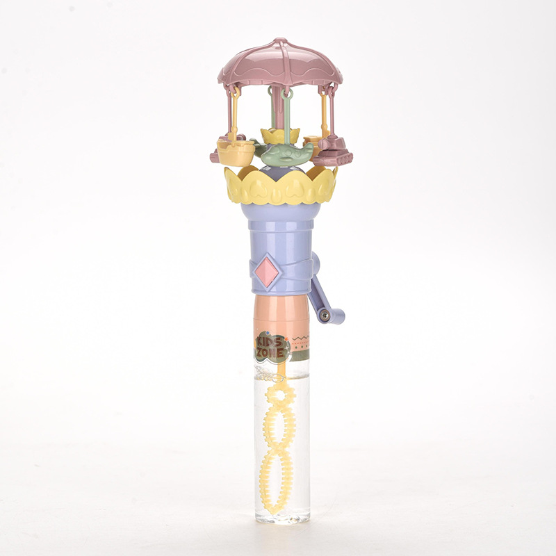 In-stock hand-cranked light carousel, Ferris wheel, fun mouth blowing bubble sticks, parent-child outdoor game bubble toys Application Scenario