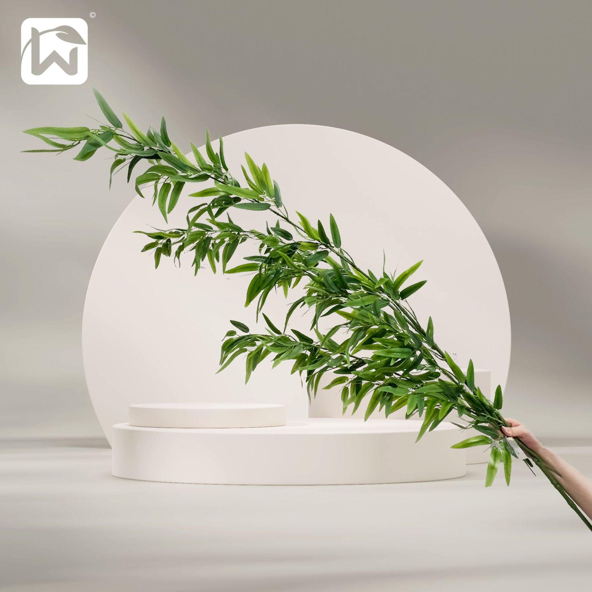Artificial bamboo leaves, artificial bamboo branches, partition walls, screens, indoor and outdoor set decorations, bamboo poles, artificial green plant walls, fences Specification image