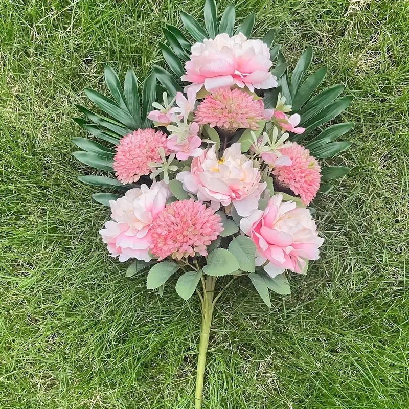 高端清明节冬至仿真假花礼堂跨境外贸批发白色葬礼人造仿真墓地花