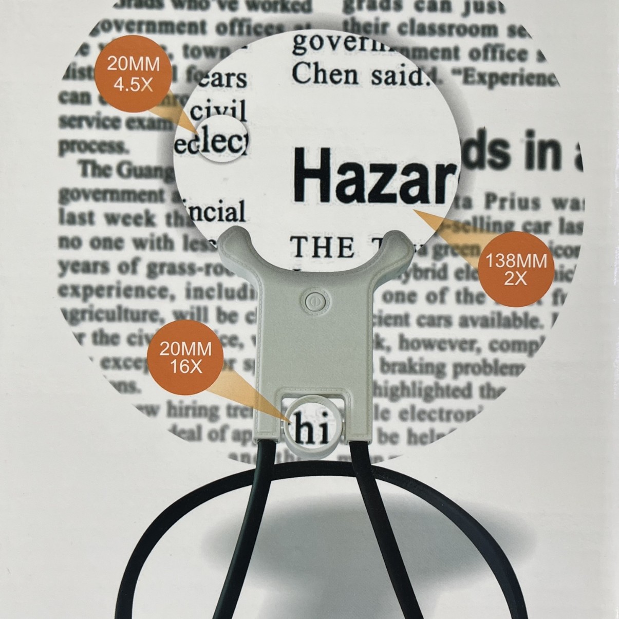 New LED light hose neck-hanging desktop large mirror reading and maintenance multi-purpose high-definition magnifying glass details Picture