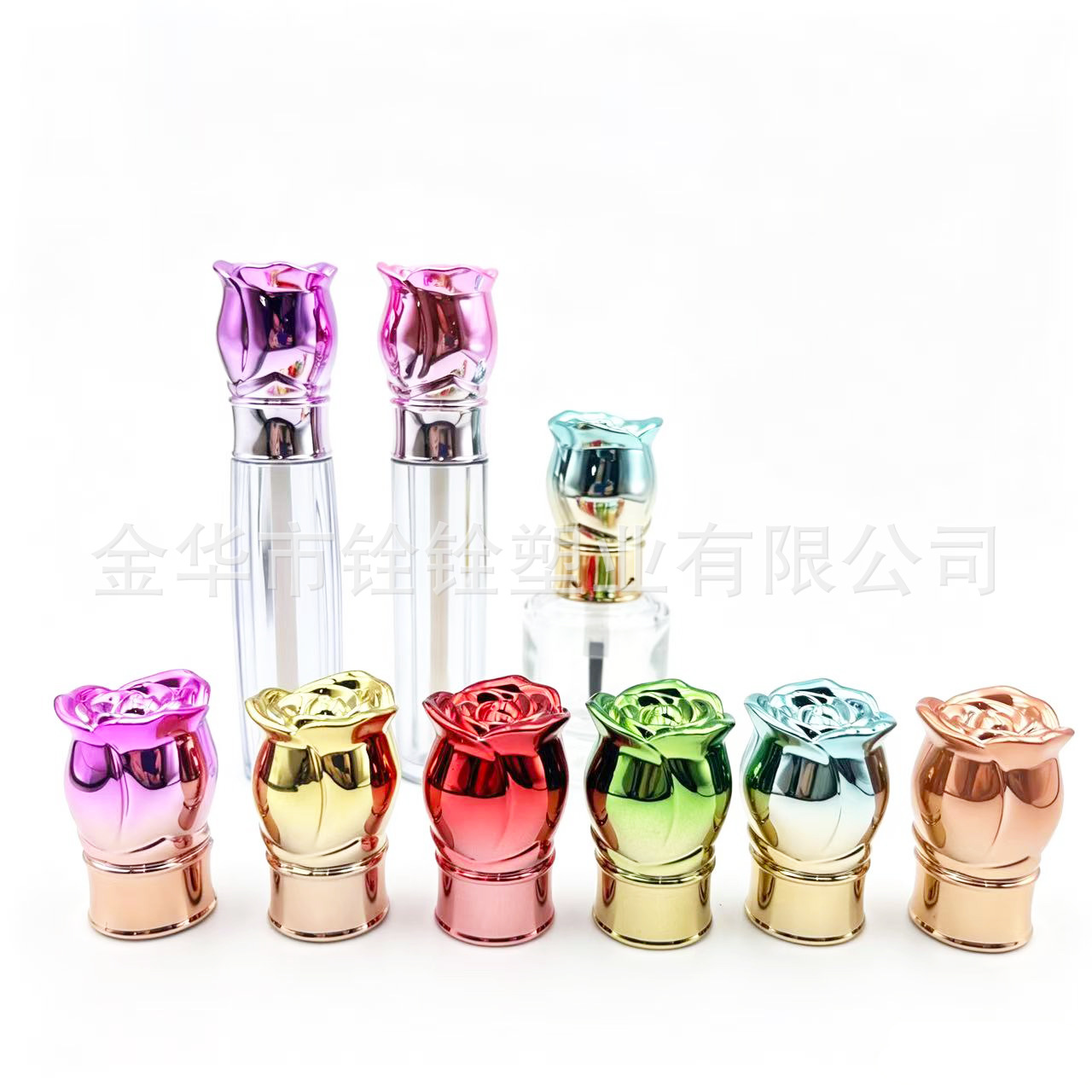 N321 Nail Polish cap Rose flower gradient UV color series nail polish cap Lip gloss cap Cosmetic packaging material cap