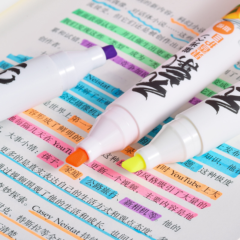 Wholesale Weiya Hui Highlighters, large-capacity fruit-scented highlighters 061, eye-protecting soft-color highlighters Specification image