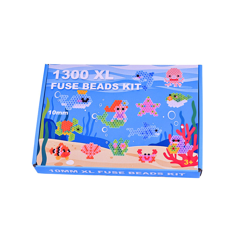 New 10mm Jigsaw bean hot melt bead DIY ocean-themed set toy 1300 pieces 1cm Jigsaw Bean XL hot beans Item Picture