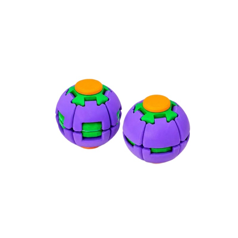 Cross-border stress-relieving ball fingertip button gear ball toy, multi-color vortex three-dimensional pressing rotating fingertip toy, light-emitting rotating gyroscopic ball Item Picture