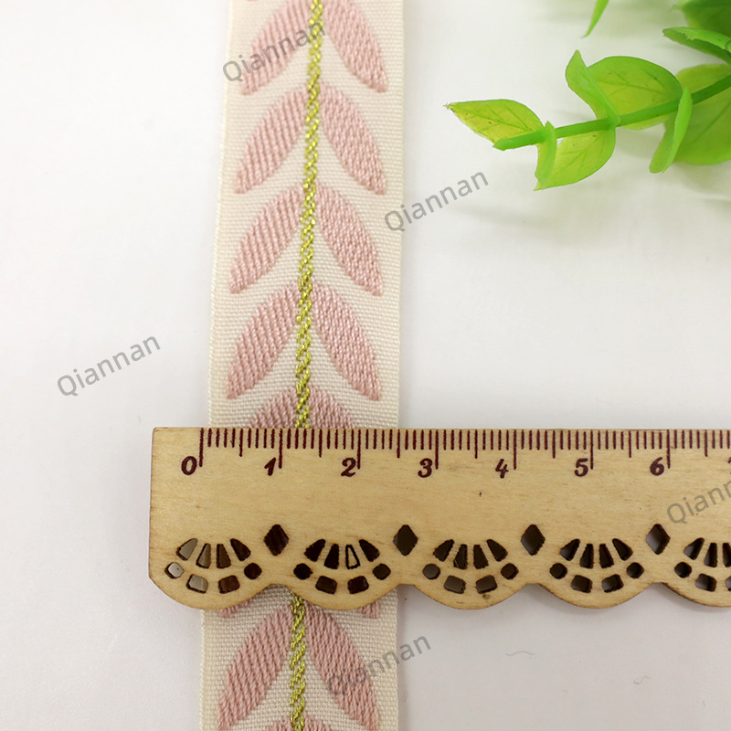 25mm jacquard cotton woven straps, leaf and rattan thickened canvas belts, bags, backpacks, shoes and hats, decorative accessories, direct supply from the manufacturer Specification image