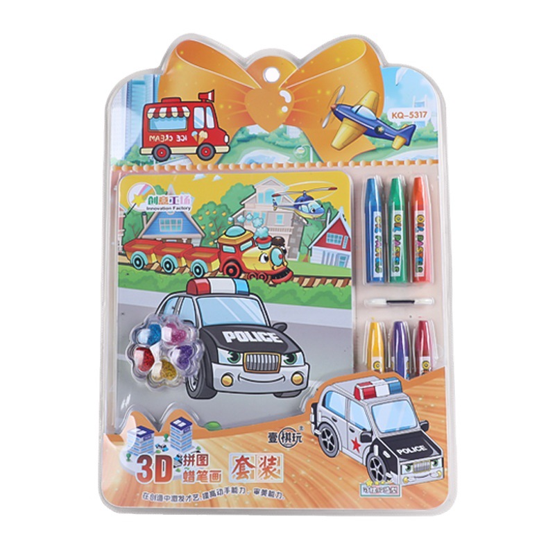 Wholesale of cartoon color drawing pencil sets, children's learning to doodle, diY gold powder paint, students hands-on Item Picture