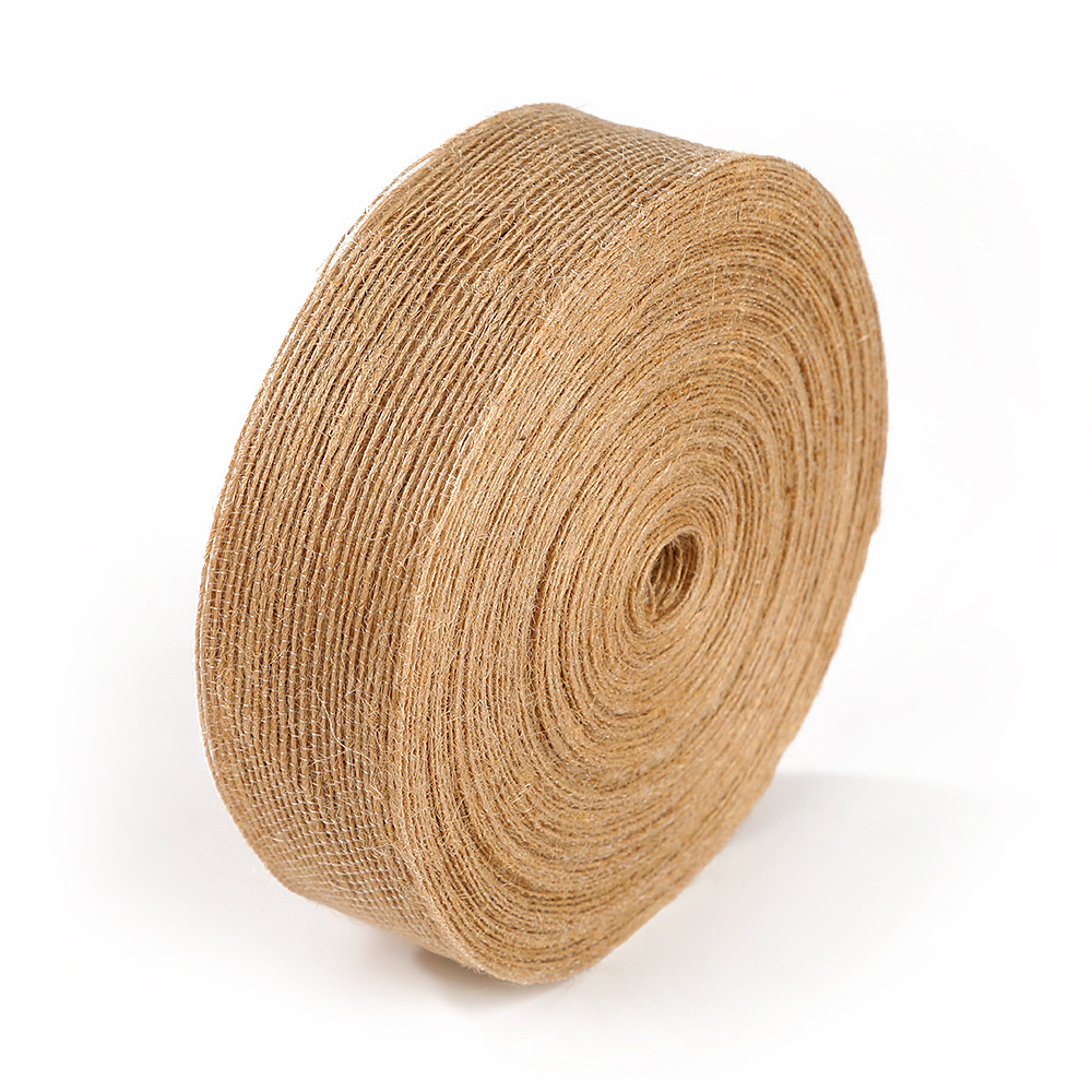 DIY礼盒礼物装饰绑带鱼丝线麻布卷黄亚麻绳丝织带渔线礼品盒打包白底实物图