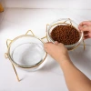 Cat bowl, glass double bowl, cat food bowl, cat food and water bowl, neck guard to prevent knocking, special rice bowl for kittens Application Scenario