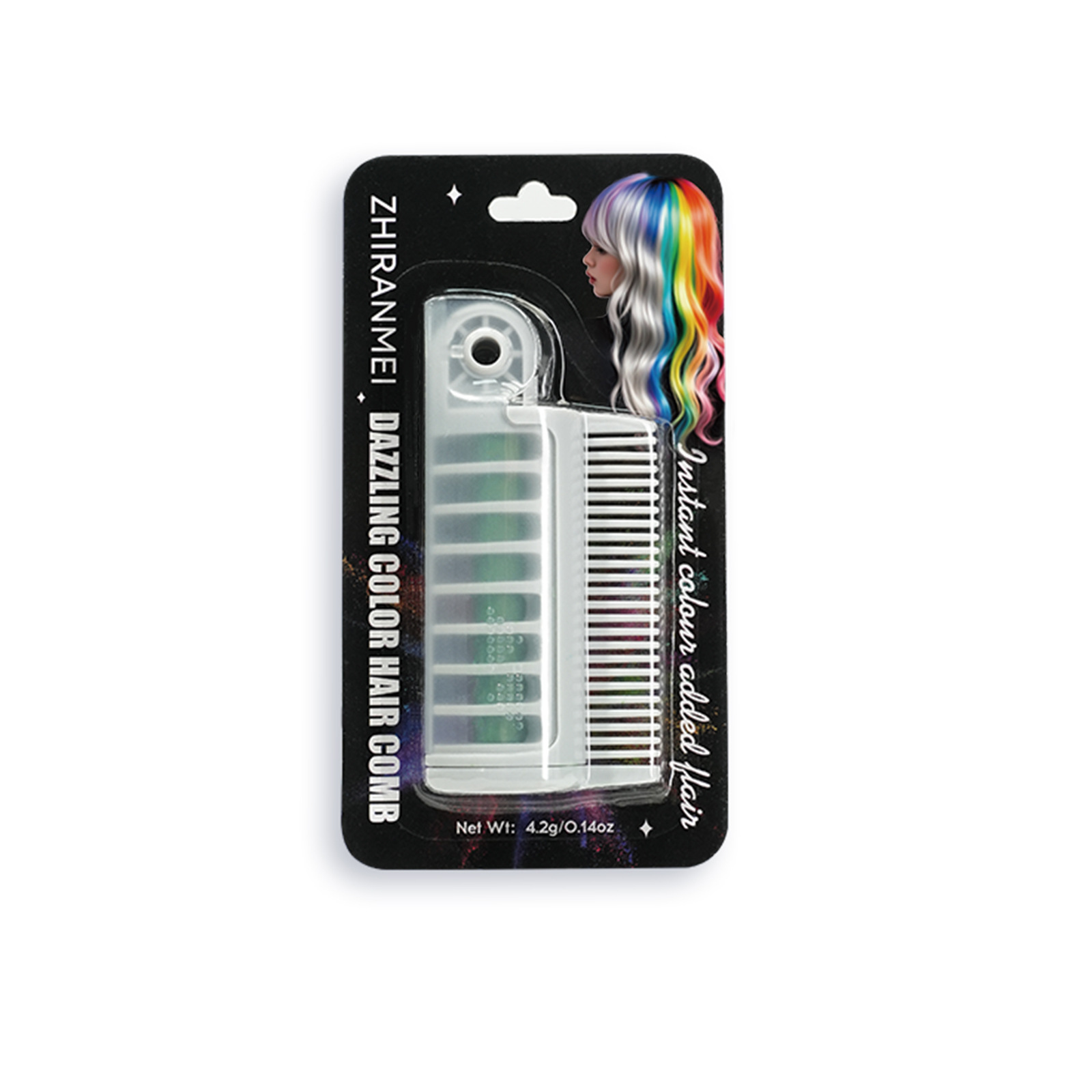 Cross-Border Exclusive Colorful Hair Comb Folding Hair Comb, Hair Dye Crayons, Disposable Hair Dye Comb, Hair Pen, Hair Stick, Ten-Color Hair Comb, Body Painting, All In One Go Application Scenario