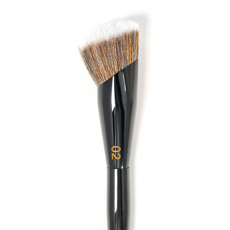 瑛秀美跨境外贸专供现货蜜粉刷斜角抛光刷大号散粉刷新款黑色经典化妆刷产品图