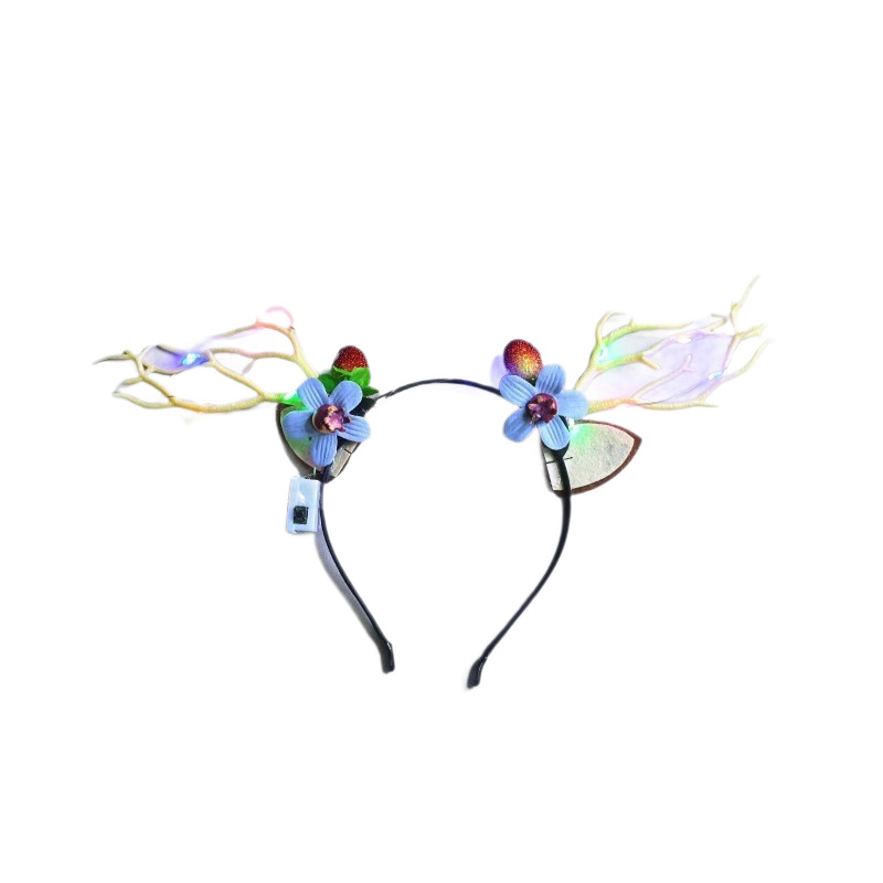 In-stock cross-border European and American Christmas antler headbands, strawberry antler headbands, funny photo Christmas headwear Item Picture