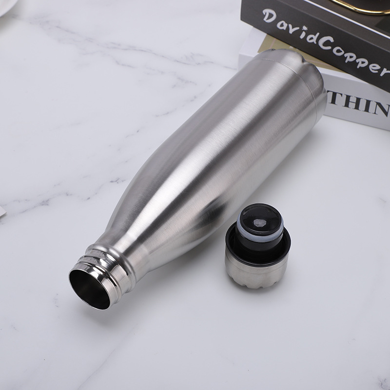 Double-layer stainless steel insulated cups, large-capacity portable water bottles for male and female students' sports, cola bottles, water cups wholesale Specification image