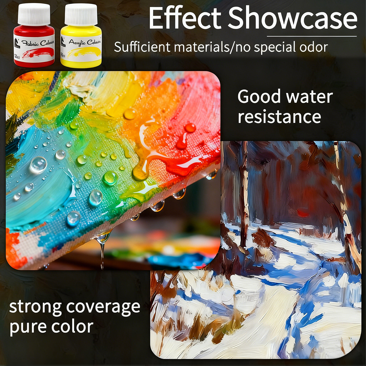 6-color paint set 25ml Glass acrylic gouache Watercolor Graffiti Paint Textile Advertising Painting Paint set Application Scenario