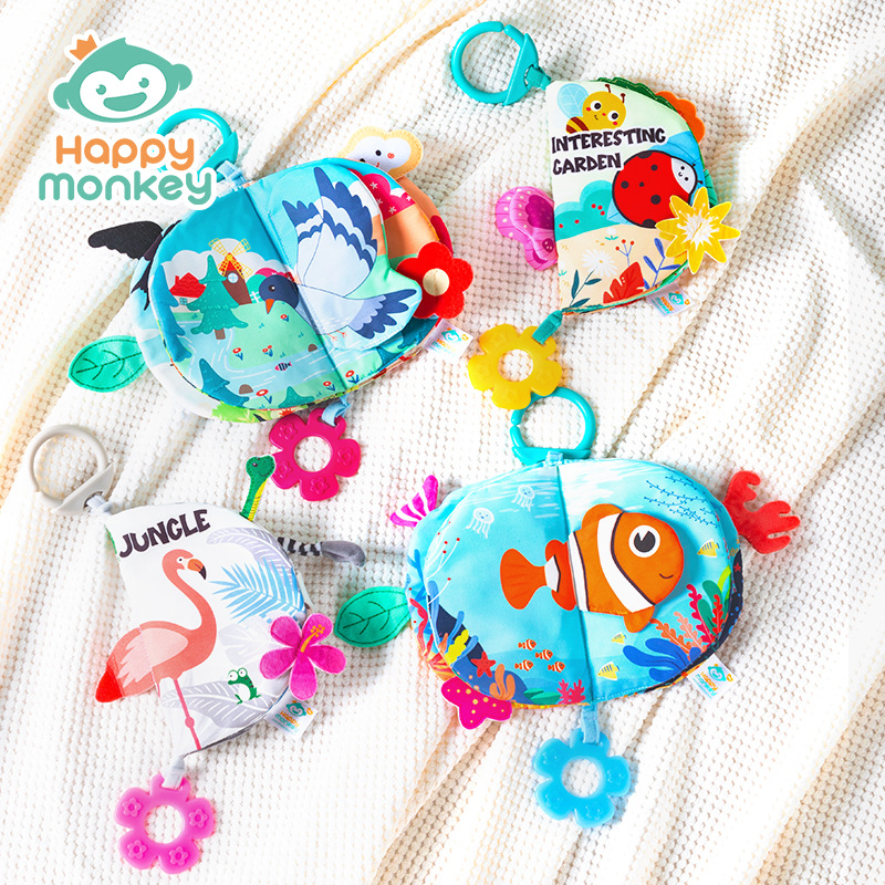 Happy monkey Round Tail Cloth Book for baby early Education 3D Cognition, tear-resistant and can be chewed on baby toys Specification image