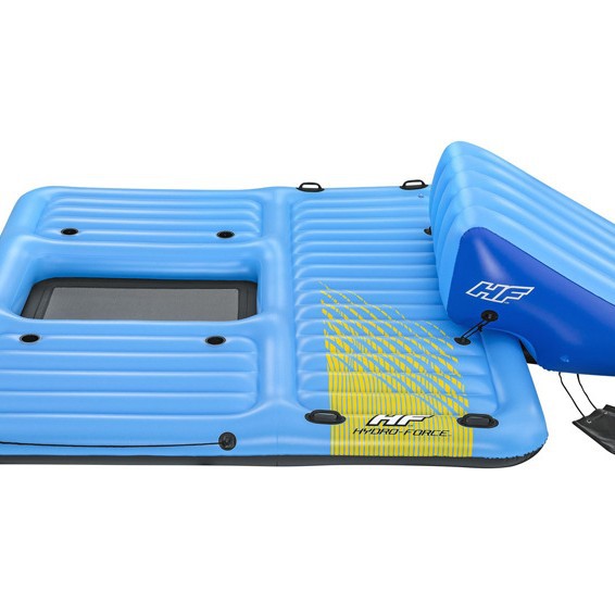 原装Bestway43728水上滑梯平台浮岛浮排浮床漂浮休息水排游泳白底实物图