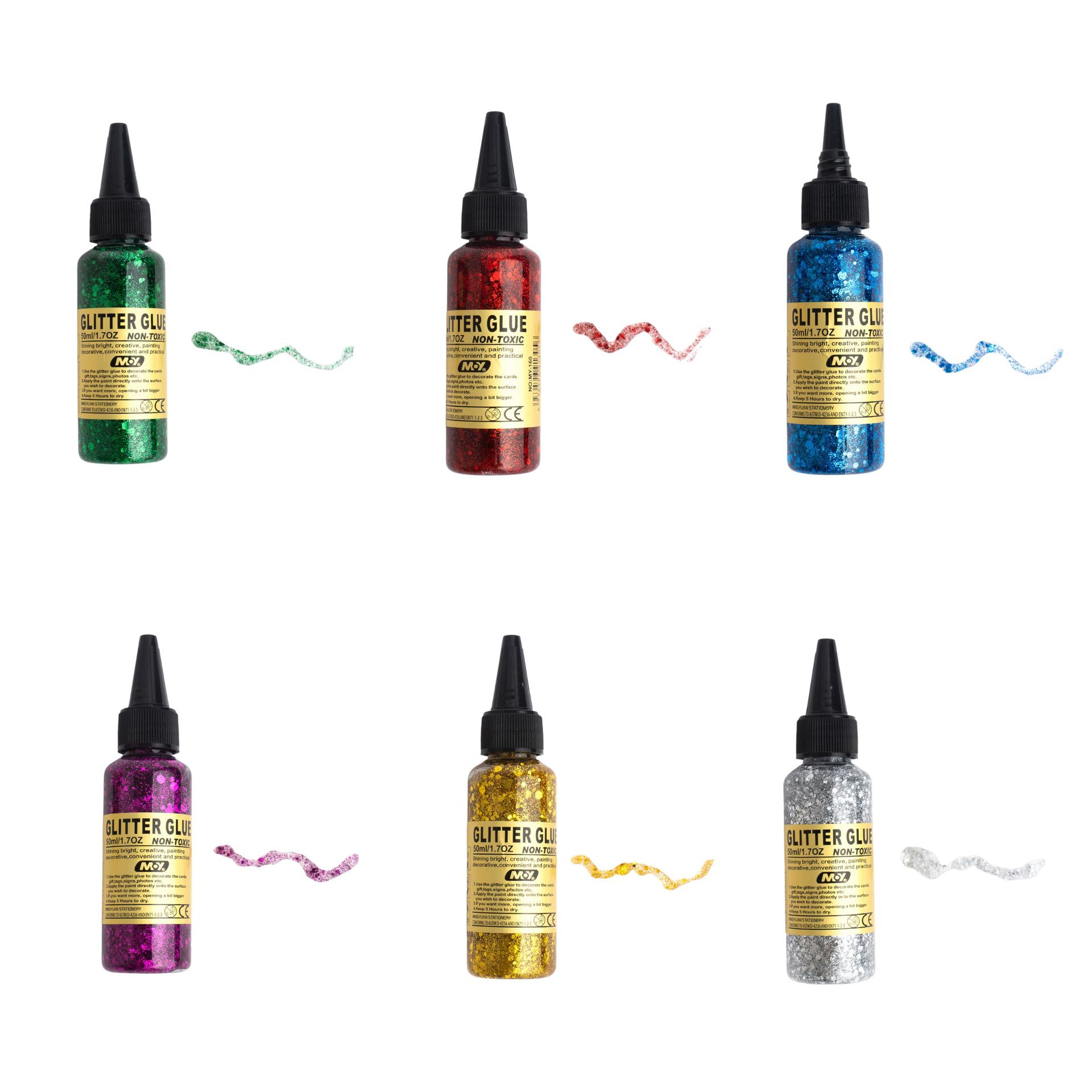 Glitter glue painting coloring gold onion diy children's greeting card art paint glue pen decoration soft clay non-baking glitter powder Specification image