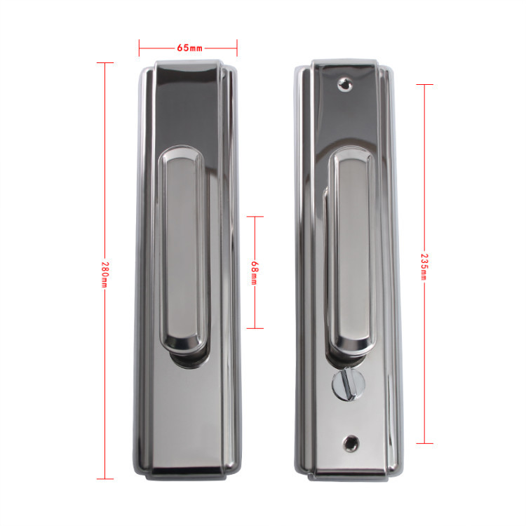 Multi-functional door lock, stainless steel bright surface handle, multi-functional anti-theft door, no left or right hardware door handle details Picture