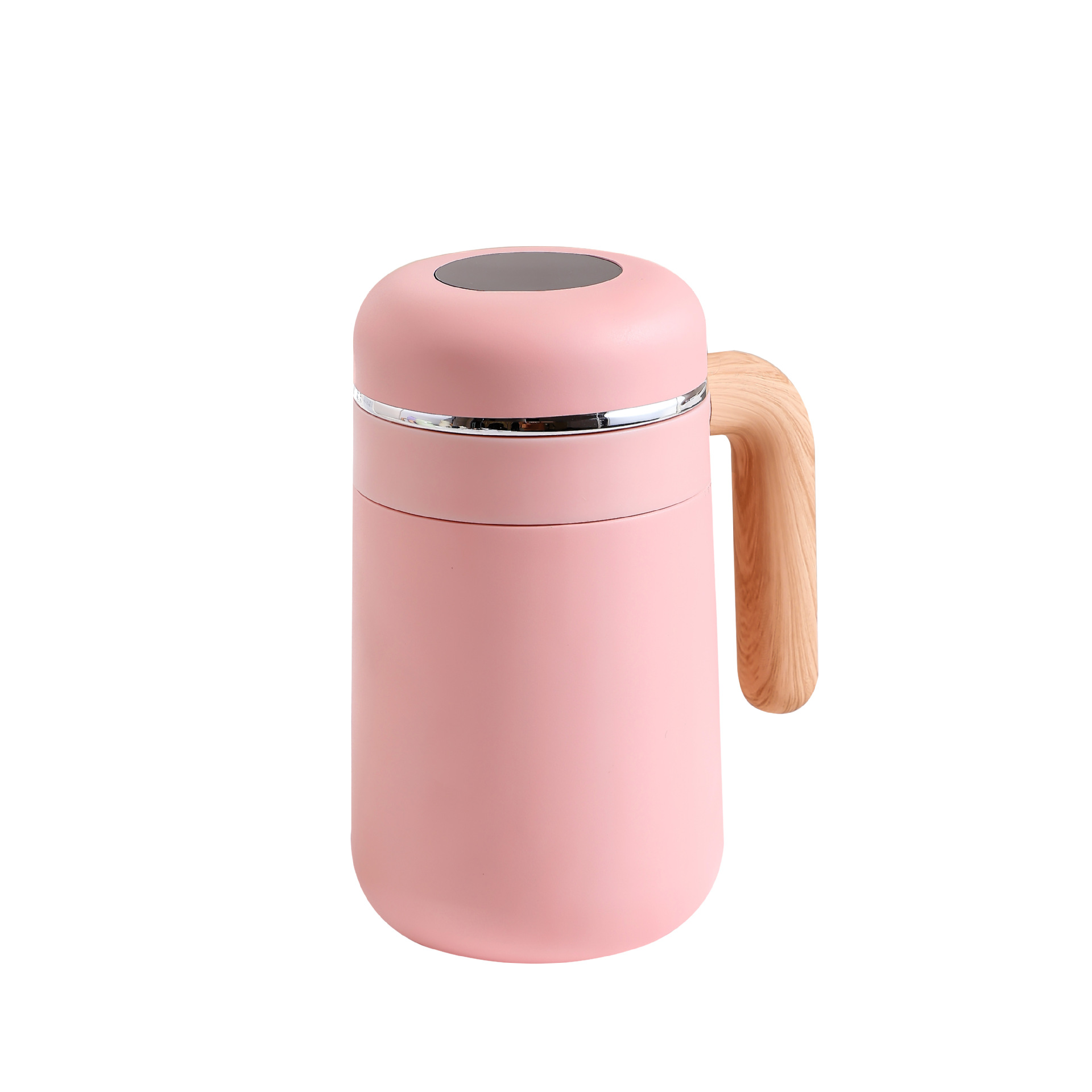 316 stainless steel insulated cup, simple high school girls' appearance level coffee cup, simple wood grain handle office cup, student water cup Item Picture