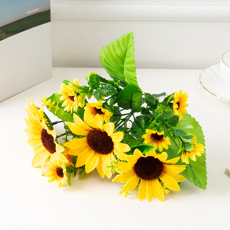 Dove artificial flowers, artificial flowers, silk flowers, sunflowers, daisies, living room decoration, wedding bouquets, prop flowers, sunflowers Specification drawing