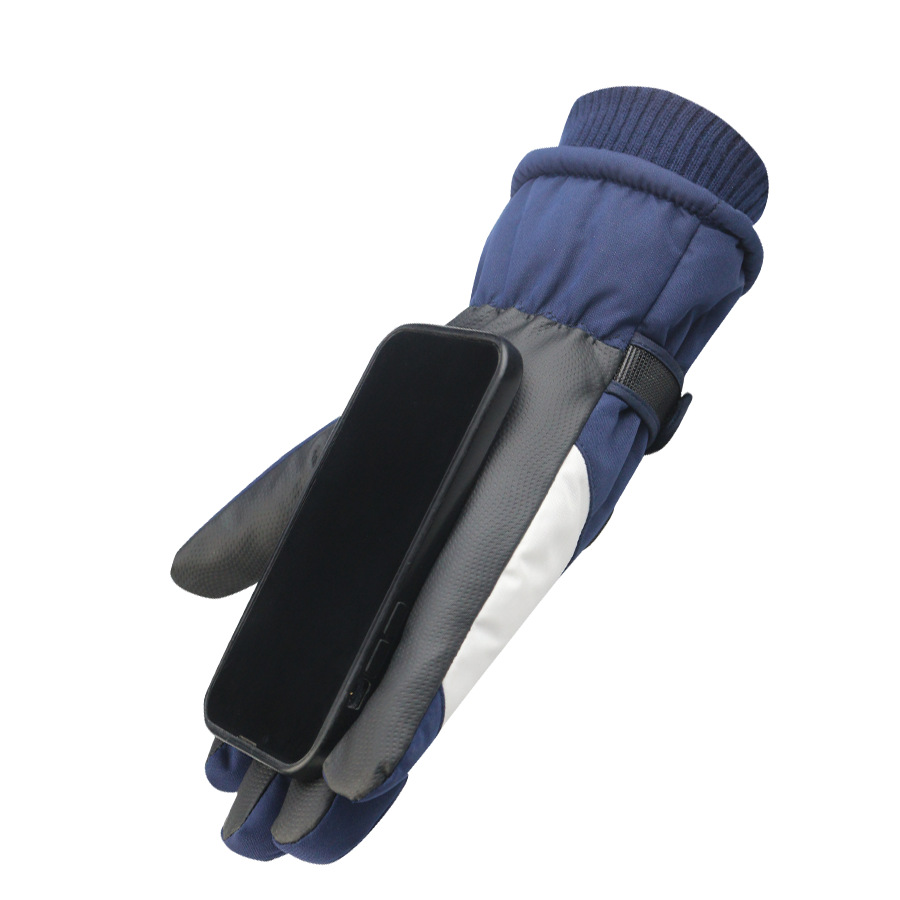 Ski gloves for men and women with fleece for warmth, outdoor tram cold-proof, windproof and waterproof, touch screen motorcycle, winter cycling and mountain climbing Item Picture
