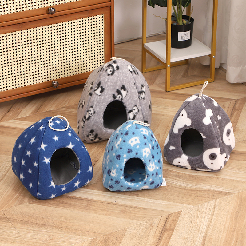 All-season universal dog bed, cute fleece and thickened plush cat bed, pet bed, yurt, household windproof pet bed