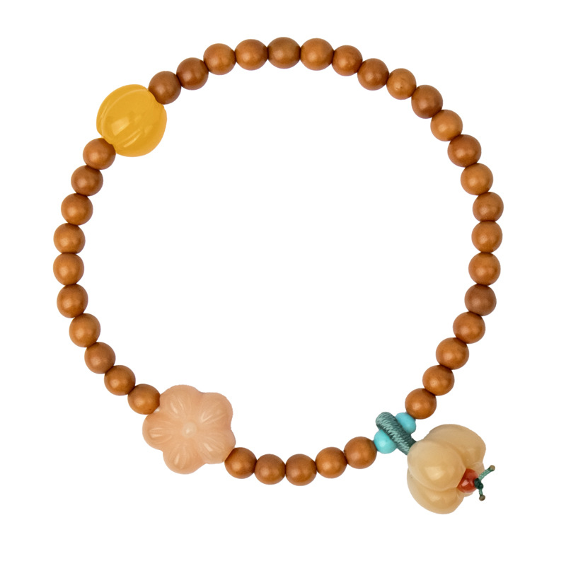 国风小众清新淡雅橄榄核圆珠超细手链DIY上岸男女手链 货源 批发白底实物图