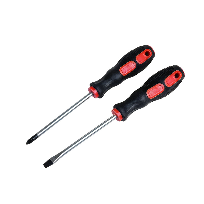 Multi-functional massage handle flat-head cross-head screwdriver, orange black metric 4-inch manual screwdriver with magnetic screwdriver details Picture