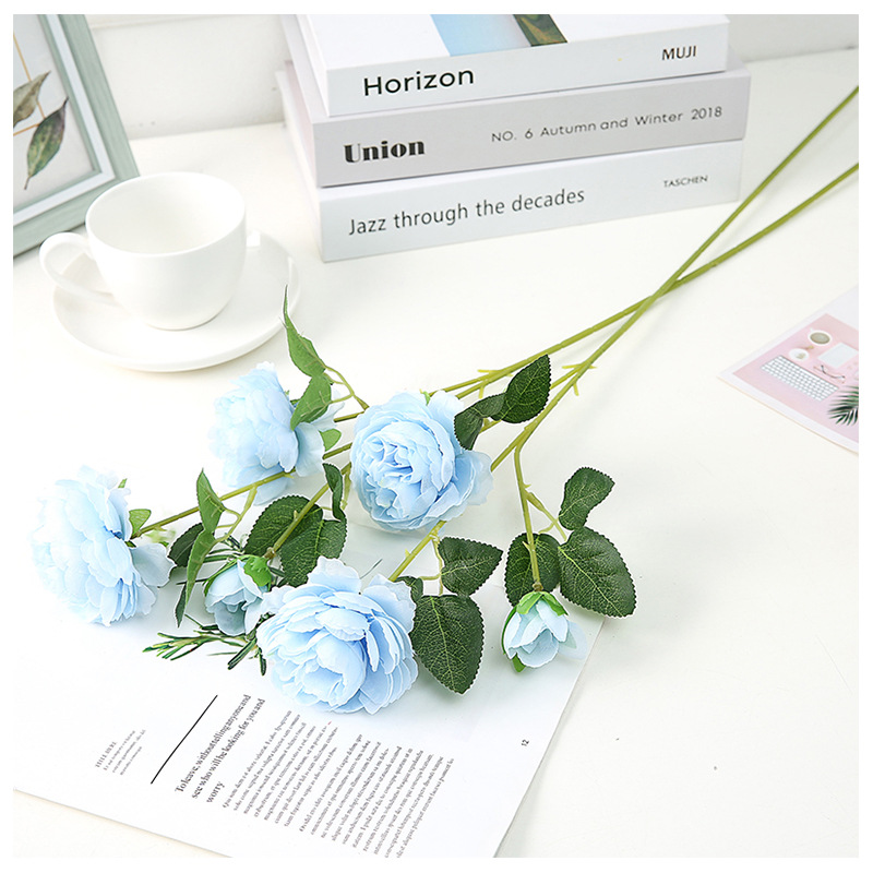 Dove European-style 3-head peonies for home decoration and wedding series, paired with grass, Western roses and peonies Application Scenario