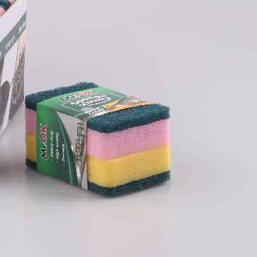 Mr.OK factory direct supply sponge scouring pads, double-sided cleaning sponges, kitchen cleaning sponges, dishwashing sponges, pot scrubbing sponges Specification image