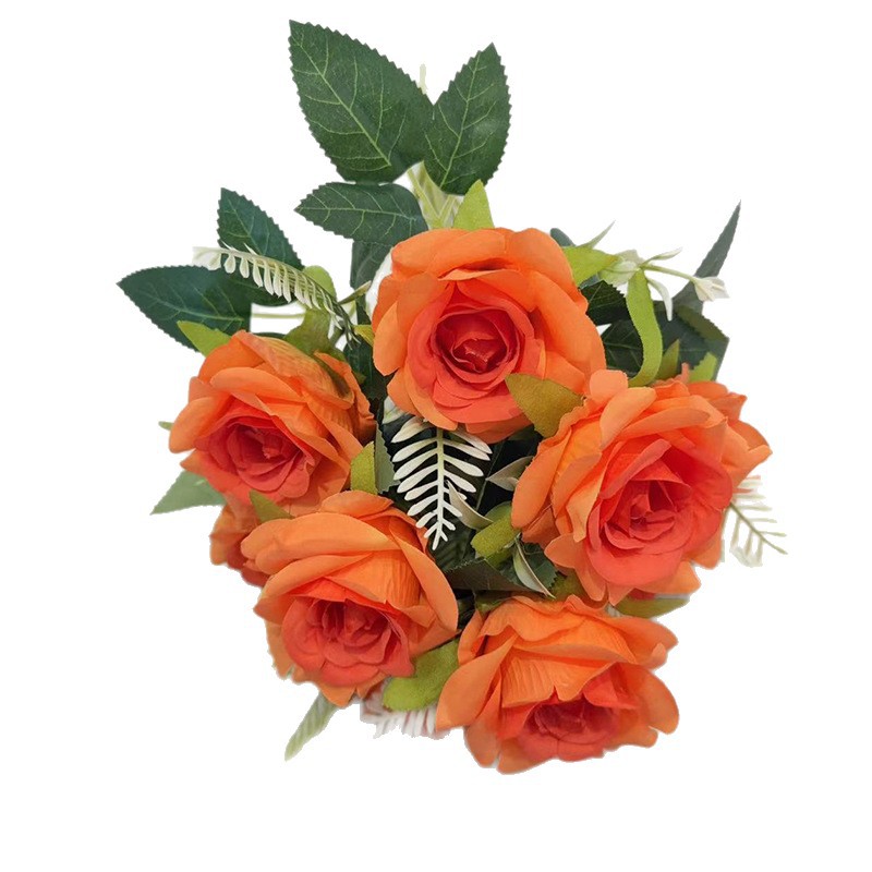 4公分玫瑰花头/玫瑰/花杆/竹木/电镀玫瑰花白底实物图