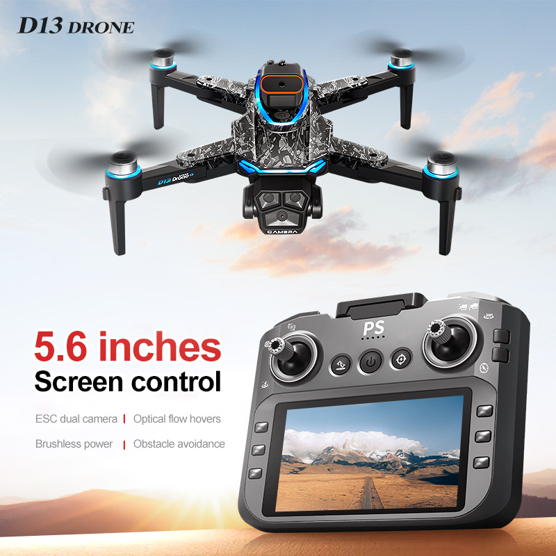 D13跨境无人机无刷4.5寸屏控避障光流高清航拍遥控飞机外贸drone
