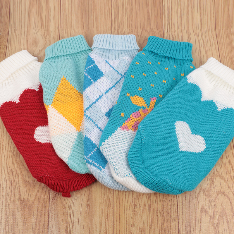 Cat clothes, multi-color lapel casual pet cat sweaters, knitted dog sweaters, warm small and medium-sized dog clothes Application Scenario