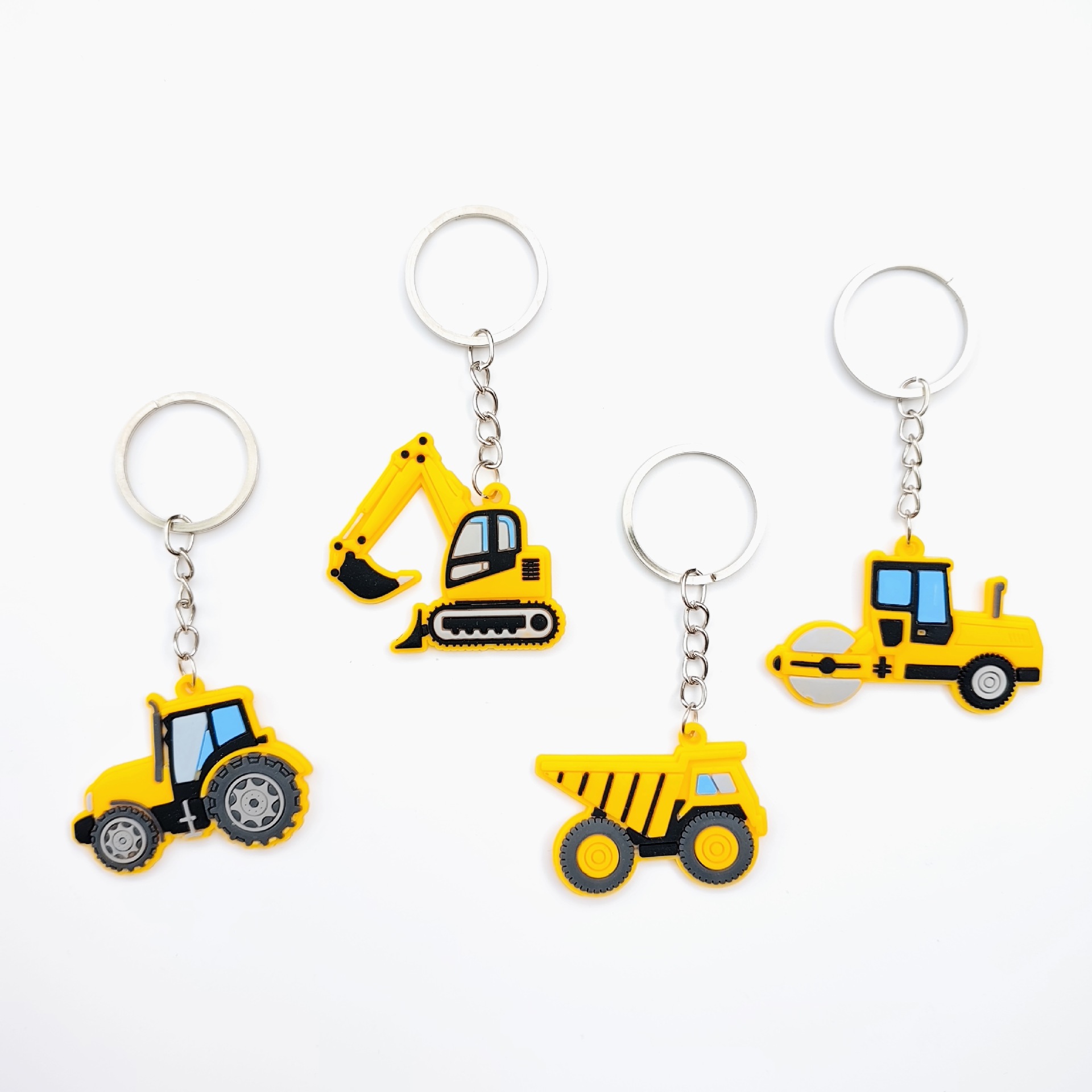 Crossover ingeniería coche llavero lindo dibujos animados tractor niños PVC llavero colgante accesorios pequeños regalos details Picture